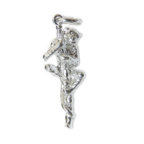 Monkey climbing sterling silver charm .925 Monkeys Monkies charms