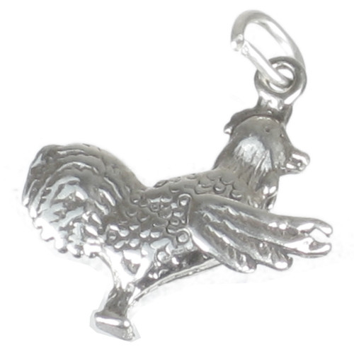 Cockerel - Rooster sterling silver charm .925 x 1 Cock Chicken charms