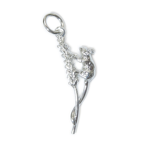 Mouse on an ear of corn sterling silver charm .925 x 1 Mices Mice charms