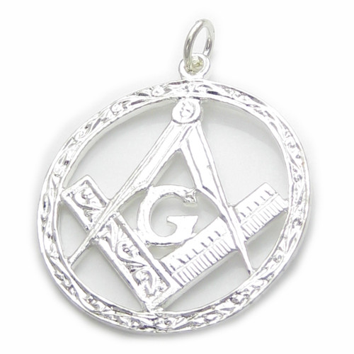 Masonic LARGE sterling silver charm pendant .925 x 1 Mason pendants
