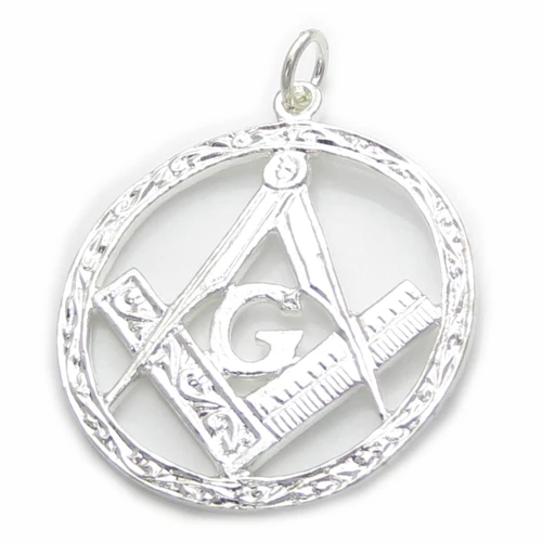 Masonic LARGE sterling silver charm pendant .925 Mason pendants