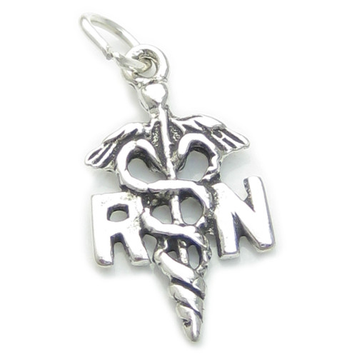 RN Registered Nurse sterling silver charm .925 Nursing charms