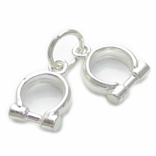 Handcuffs - Manacles sterling silver charm .925 x 1 Old style restraints