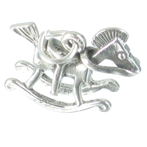 Rocking Horse sterling silver charm .925 x 1 Toys Toy Horses charms