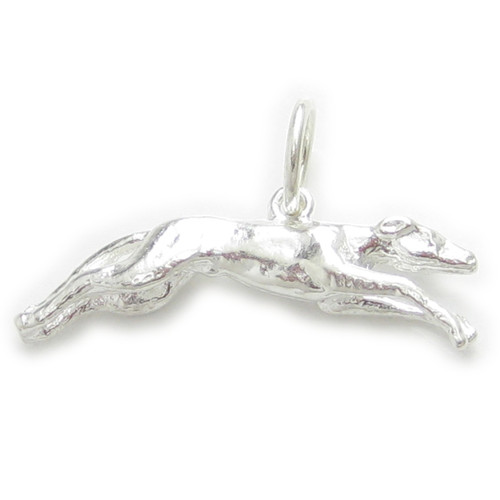 Greyhound sterling silver charm .925 x1 Grey Hound Racing dog dogs charms