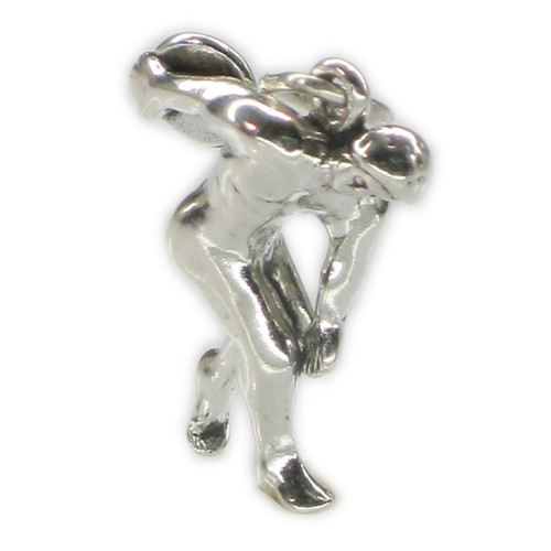 Discus Thrower sterling silver charm .925 x 1 Sports Athletics charms