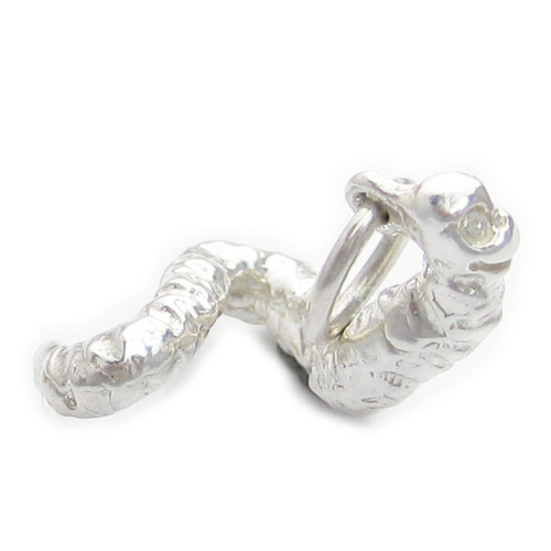 Worm sterling silver charm .925 x 1 Worms charms
