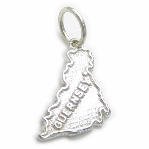 Guernsey Map sterling silver charm .925 x 1 Maps country charms