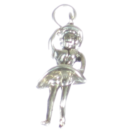 Cowgirl sterling silver charm .925 x 1 Line Dancing Cow Girl charms