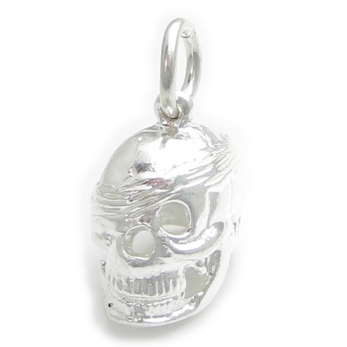 Skull with Bandage sterling silver charm .925 x 1 Skulls charms