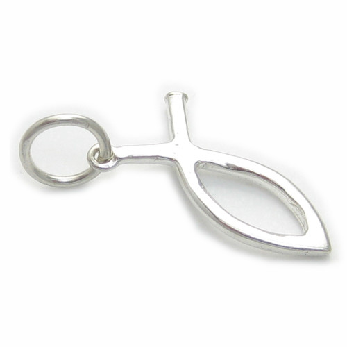 Christian Fish Sterling silver charm .925 x 1 Symbol Holy Fishes Charms