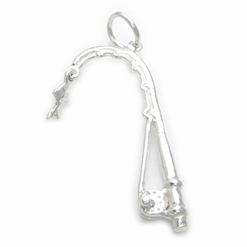 Fishing Rod sterling silver charm .925 x 1 Fisherman Rods charms