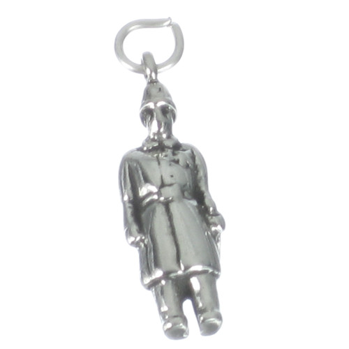Policeman Bobby sterlng silver charm .925 x1 Police Law Policing charms