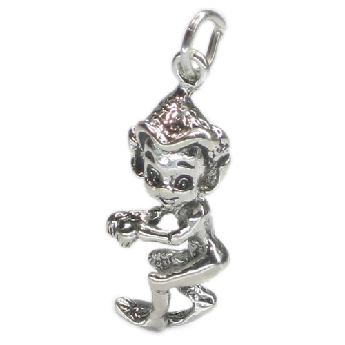 Pixie 2D sterling silver charm pendant .925 Pixies charms A1
