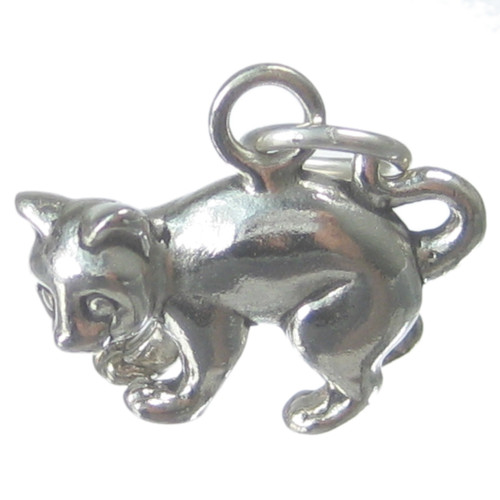 Cat sterling silver charm .925 Cats Feline Kitty charms