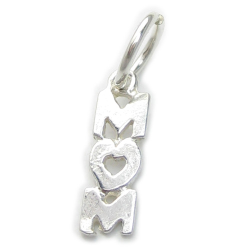 MOM sterling silver charm .925 x 1 Moms love charms