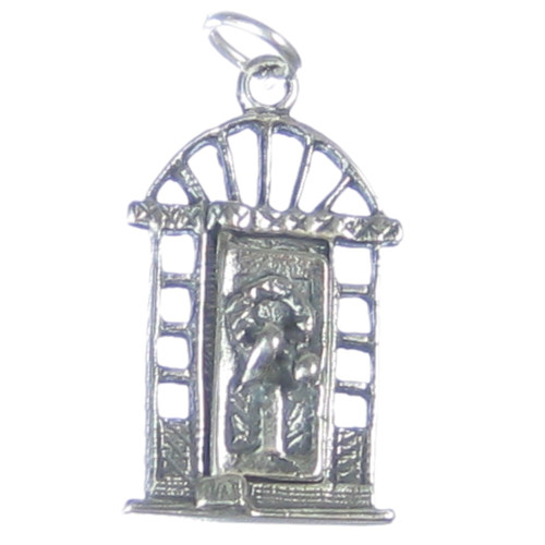 Door with Wreath sterling silver charm .925 x 1 Doors charms