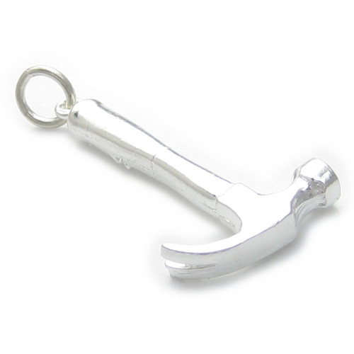 Claw hammer sterling silver charm .925 x 1 Hammers tools charms