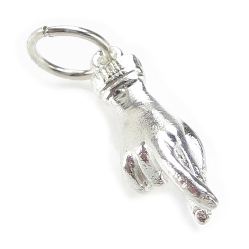 Fingers Crossed sterling silver charm .925 x 1 Luck and Lucky charms