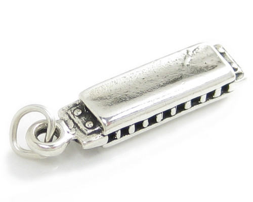 Harmonica - Mouth organ sterling silver charm .925 Music charms