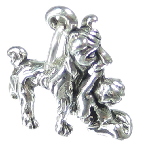 Dog carrying small boy sterling silver charm .925 Dogs Boys charms