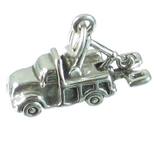 Tow Truck sterling silver charm Rescue Recovery Trucks charms