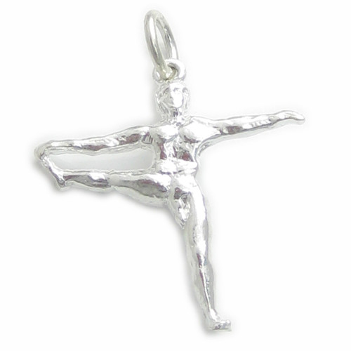 Gymnast Holding Foot sterling silver charm .925 x 1 Athletics Gymnastics