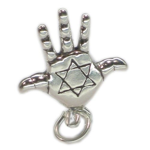 Hamsa hand sterling silver charm .925 Protect against the evil eye