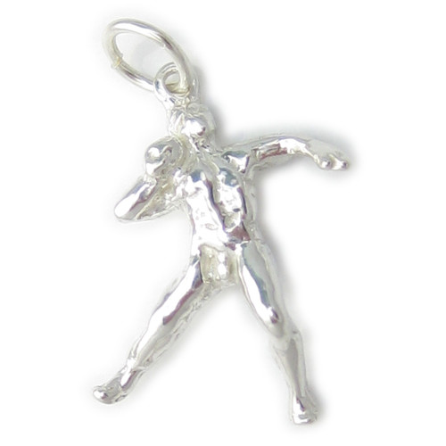 Shot Putter sterling silver charm .925 x 1 Athletics Gymnast charms