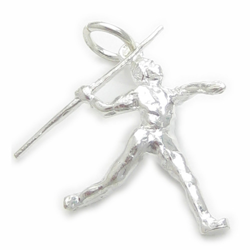 Javelin Thrower sterling silver charm .925 Athletics charms
