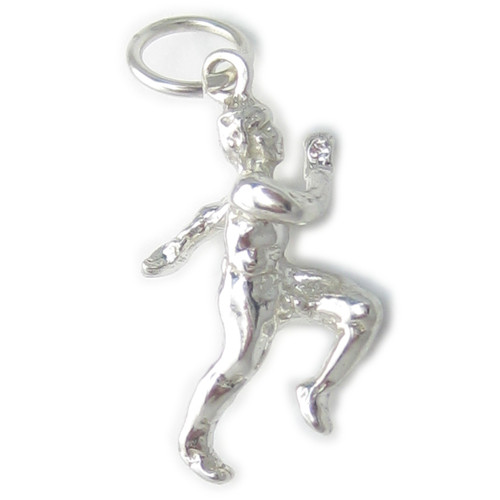 Marathon Runner sterling silver charm .925 x 1 Athletics Running charms