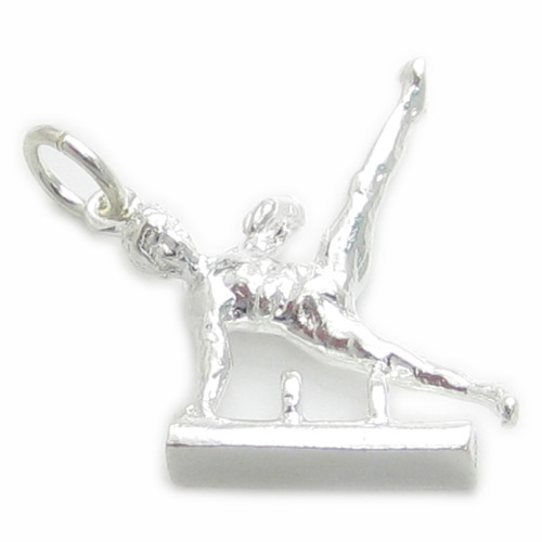 Athlete On Pomal Horse sterling silver charm .925 Athletics charms