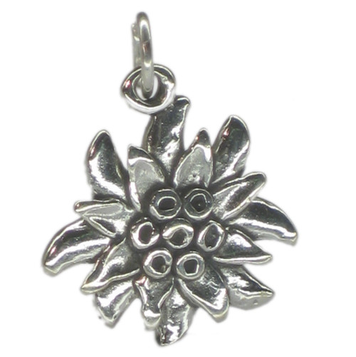 Edelweiss Flower sterling silver charm .925 x 1 Flowers charms