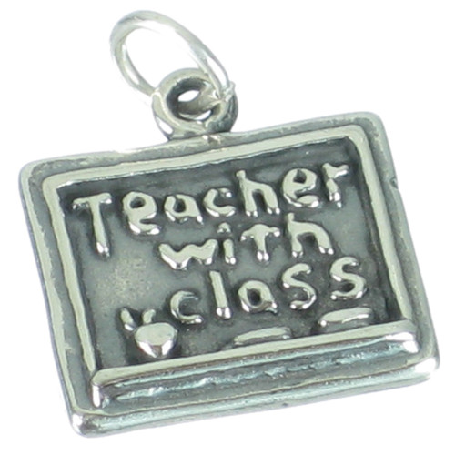 Teacher with Class sterling silver charm .925 x 1 Teaching charms