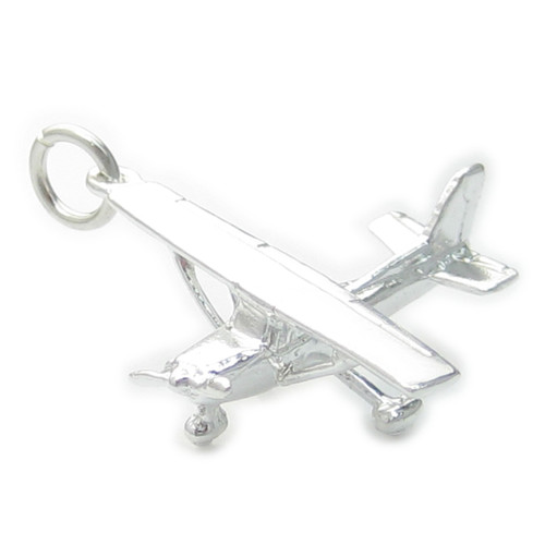 Light Aircraft Aeroplane sterling silver charm .925 x 1 Planes charms