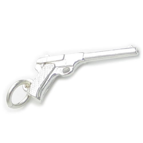 Pistol Gun sterling silver charm .925 x 1 Pistols Guns and Weapons charms