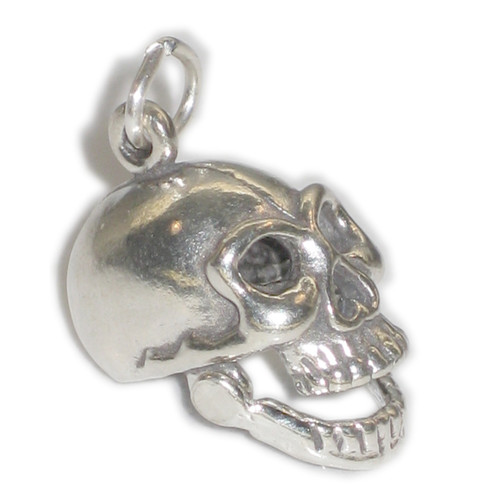 Skull with opening mouth sterling silver charm .925 x 1 Skulls - Horror