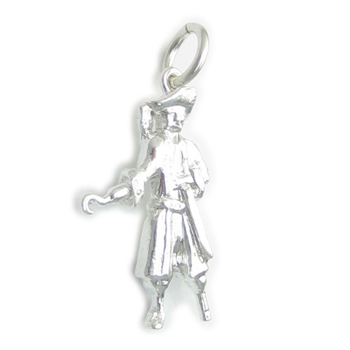 Captain Hook Pirate sterling silver charm .925 x 1 Pirates charms
