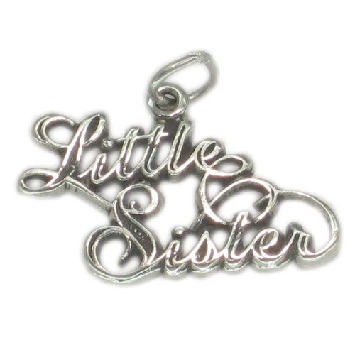 Little Sister sterling silver charm - pendant .925 x 1 Sisters charms