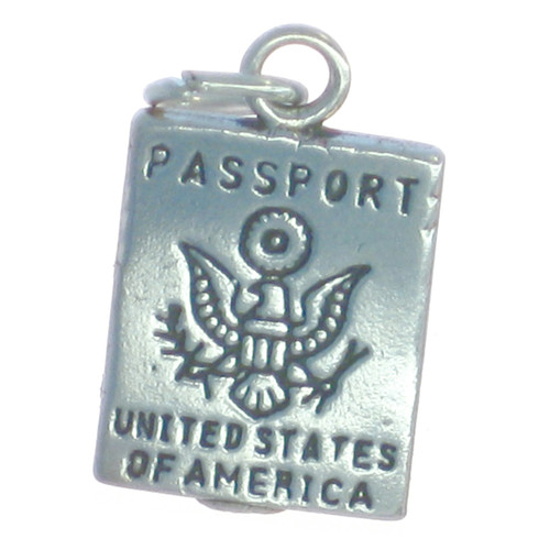 Passport USA sterling silver charm .925 Passports Holliday charms