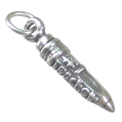 Number 1 Teacher pencil sterling silver charm .925 x 1 Teachers charms