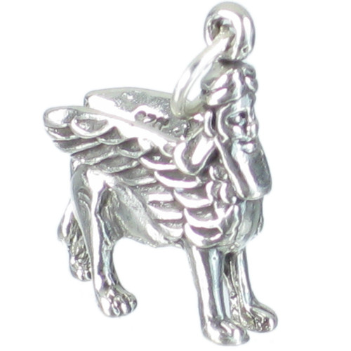 Lamassu sterling silver charm .925 x 1 Assyrian protective deity charms