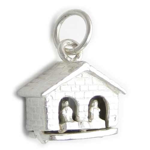 Weather house sterling silver charm .925 x 1 charms