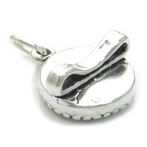 Horse Brush sterling silver charm .925 x 1 Horses grooming charms