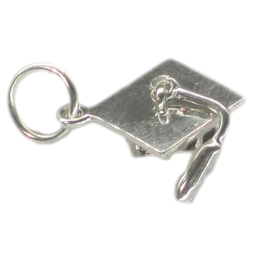 Mortar board sterling silver charm and moving tassle .925 x1 Graduation