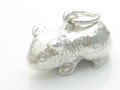Guinea Pig sterling silver charm .925 x 1 Pet Pets Guineapig Pigs charms