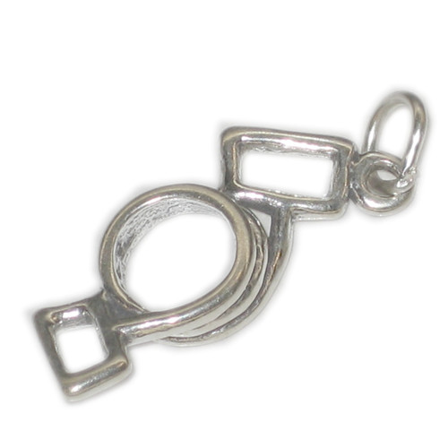 Tension Rope Excercise sterling silver charm .925 x1 Fitness Gym charms