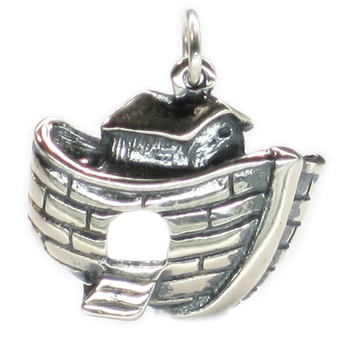 Noahs Ark 2D sterling silver charm pendant .925 Noah Stories