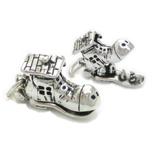Old woman who lived in a shoe sterling silver charm .925 x 1 Rhymes