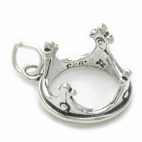 Crown sterling silver charm .925 x 1 Royal King Queen Crowns charms